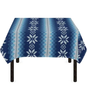 Snow Flower Knitted Pattern Print Tablecloth Kitchen Home Decor