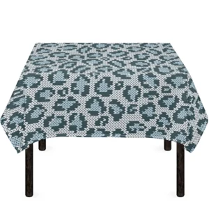 Snow Leopard Knitted Pattern Print Tablecloth Kitchen Home Decor