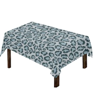 Snow Leopard Knitted Pattern Print Tablecloth Kitchen Home Decor