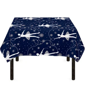 Snowflake Ballet Pattern Print Tablecloth Kitchen Home Decor