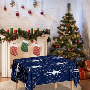 Snowflake Ballet Pattern Print Tablecloth Kitchen Home Decor