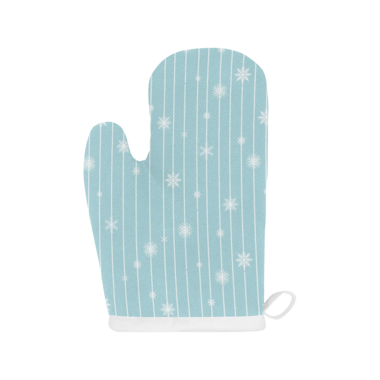 Snowflake Pattern Blue Stripe Background Heat Resistant Oven Mitts Pot Holders Set Snowflake Pattern Blue Stripe Background Heat Resistant Oven Mitts Pot Holders Set