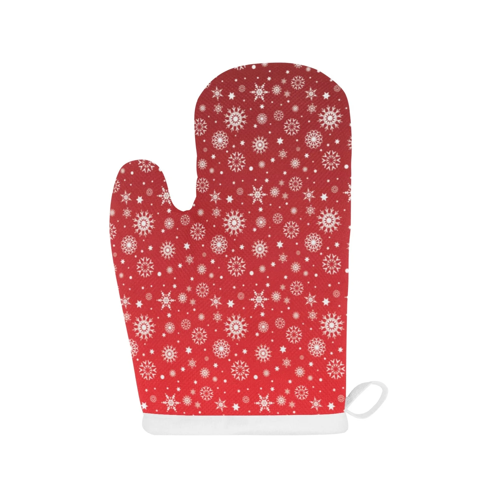 Snowflake Pattern Red Background Heat Resistant Oven Mitts Pot Holders Set Snowflake Pattern Red Background Heat Resistant Oven Mitts Pot Holders Set