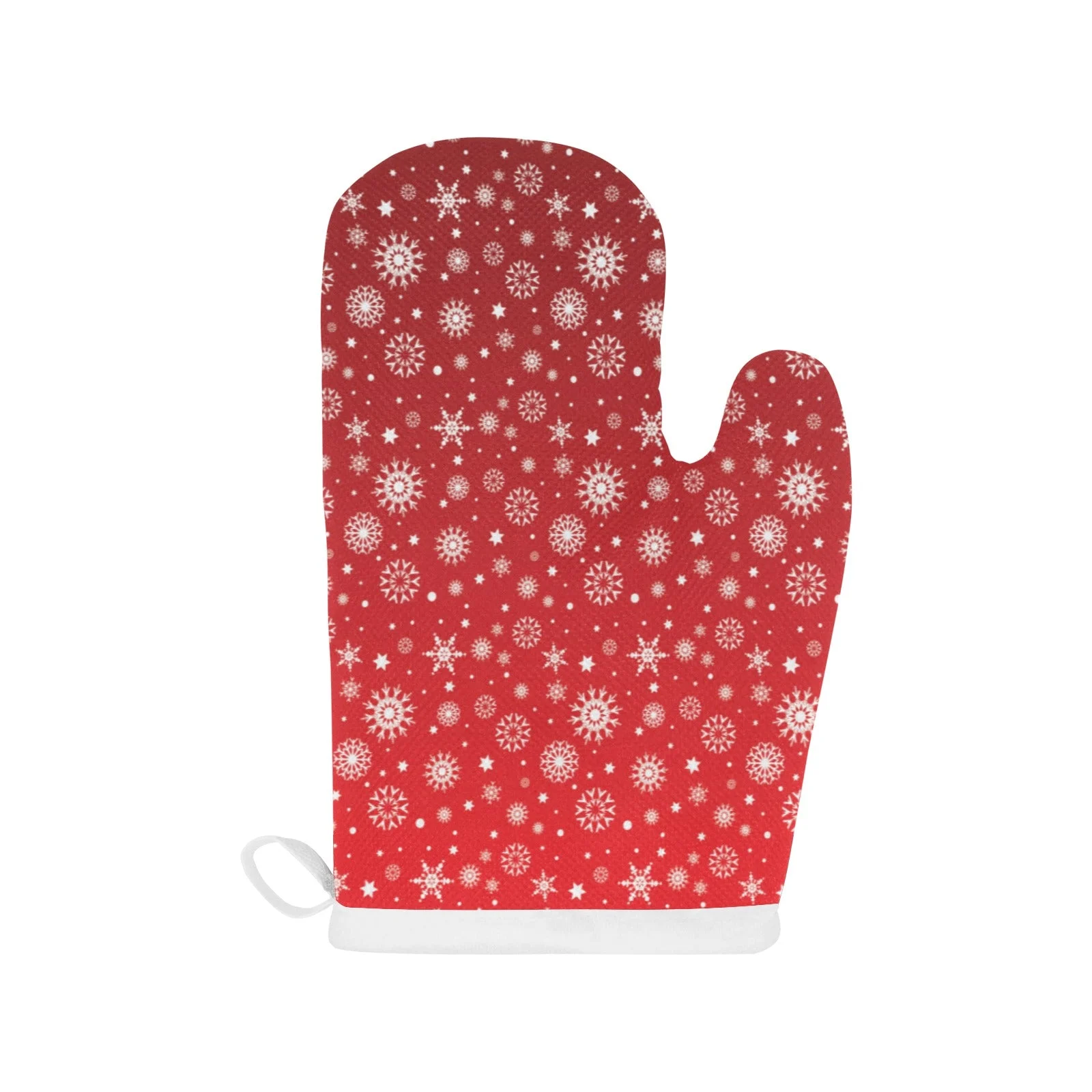 Snowflake Pattern Red Background Heat Resistant Oven Mitts Pot Holders Set Snowflake Pattern Red Background Heat Resistant Oven Mitts Pot Holders Set