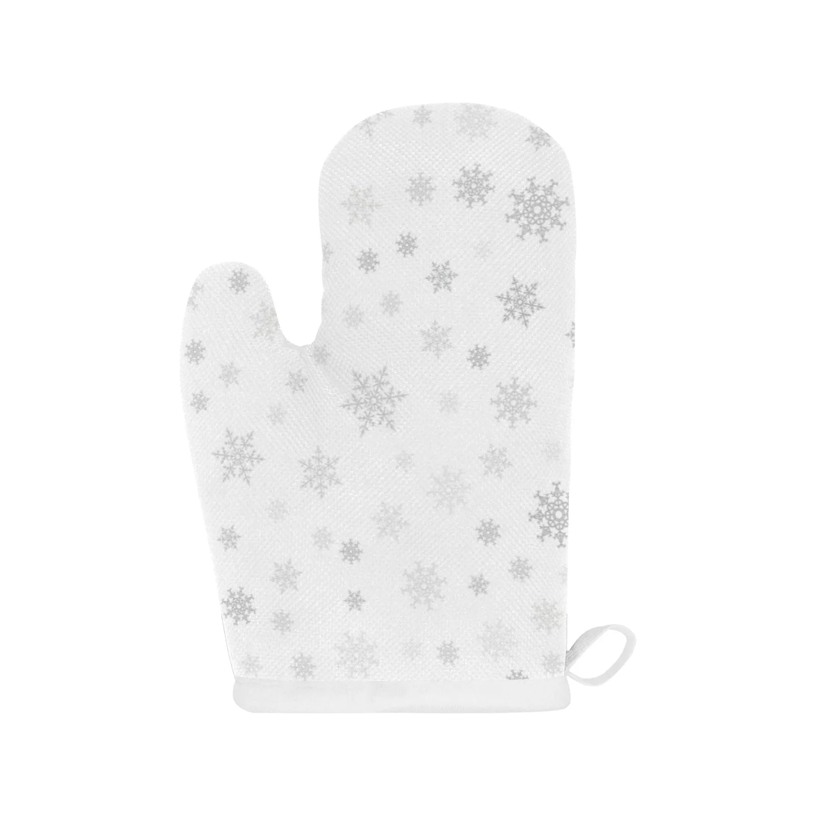 Snowflake Pattern White Background Heat Resistant Oven Mitts Pot Holders Set Snowflake Pattern White Background Heat Resistant Oven Mitts Pot Holders Set