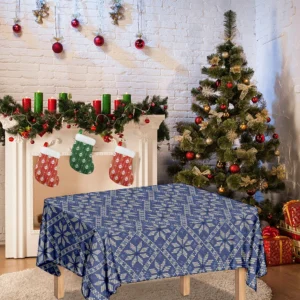 Snowflakes Knitted Pattern Print Tablecloth Kitchen Home Decor