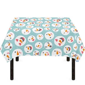 Snowman Emoji Pattern Print Tablecloth Kitchen Home Decor