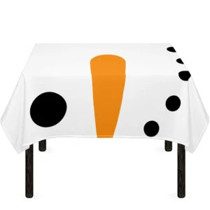 Snowman Face Print Tablecloth Kitchen Home Decor