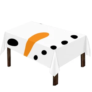 Snowman Face Print Tablecloth Kitchen Home Decor