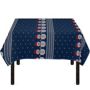 Snowman Knitted Pattern Print Tablecloth Kitchen Home Decor
