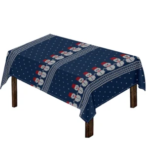 Snowman Knitted Pattern Print Tablecloth Kitchen Home Decor