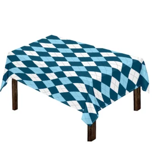Soft Blue Argyle Pattern Print Tablecloth Kitchen Home Decor