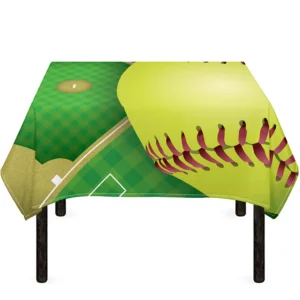Softball Field And Ball Print Tablecloth Kitchen Home Decor