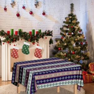 Southwestern Stripe Pattern Print Tablecloth Kitchen Home Decor