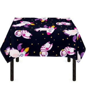 Space Astronaut Unicorn Pattern Print Tablecloth Kitchen Home Decor