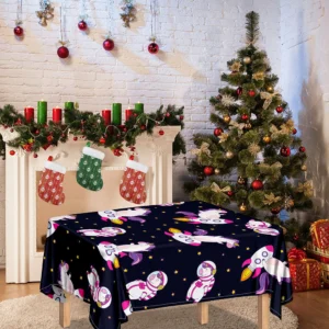 Space Astronaut Unicorn Pattern Print Tablecloth Kitchen Home Decor