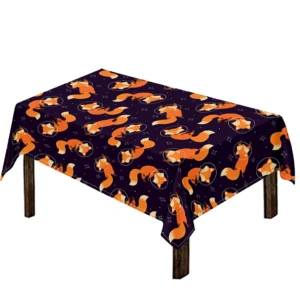 Space Fox Pattern Print Tablecloth Kitchen Home Decor