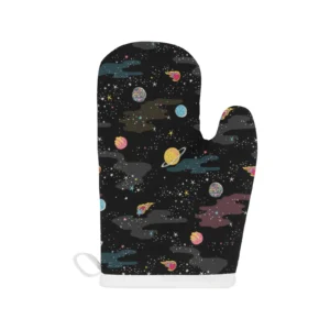 Space Pattern Heat Resistant Oven Mitts Pot Holders Set