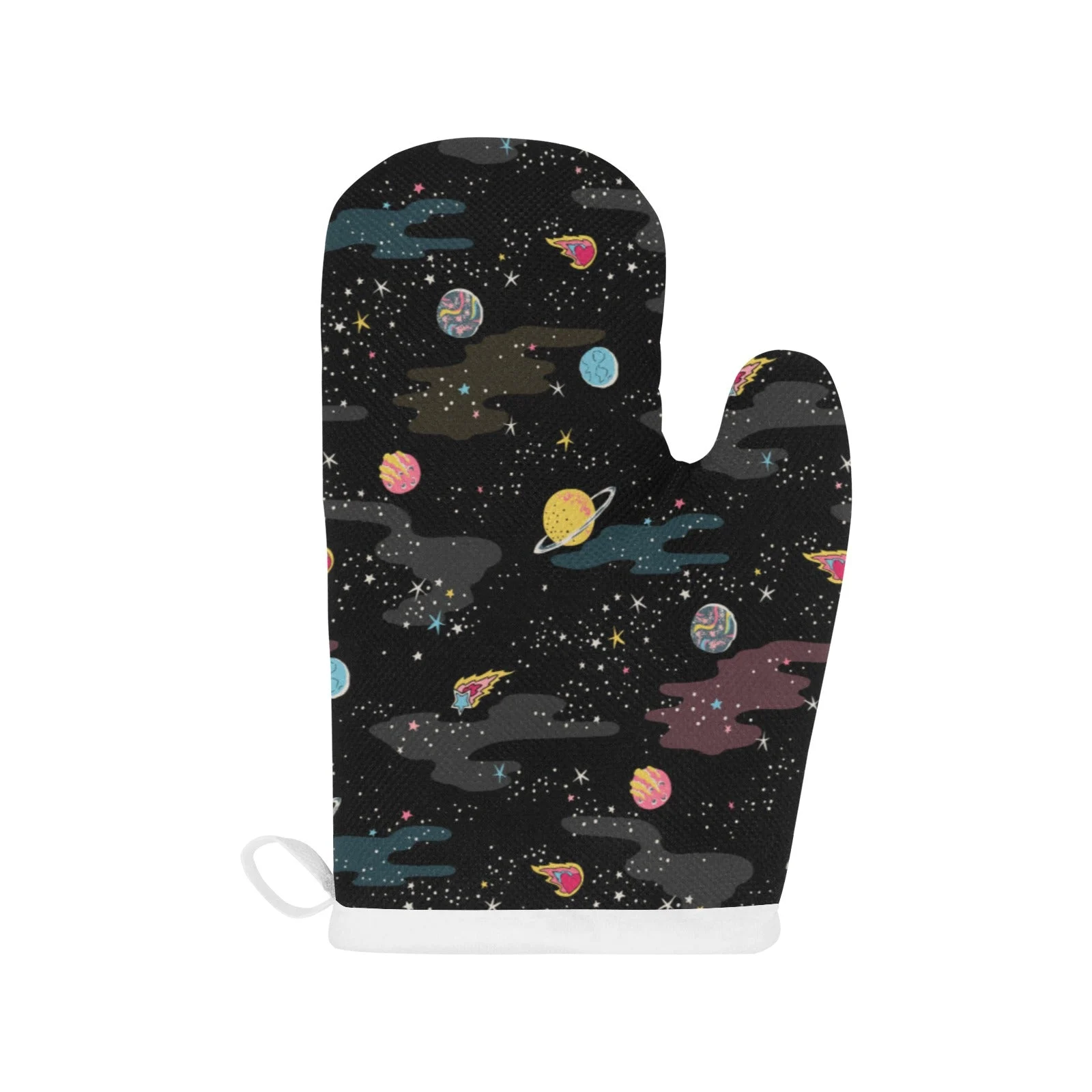 Space Pattern Heat Resistant Oven Mitts Pot Holders Set Space Pattern Heat Resistant Oven Mitts Pot Holders Set
