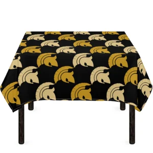 Spartan Warrior Helmet Pattern Print Tablecloth Kitchen Home Decor