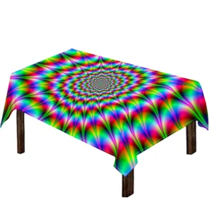 Spiky Psychedelic Optical Illusion Tablecloth Kitchen Home Decor