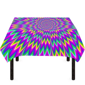 Spiky Spiral Moving Optical Illusion Tablecloth Kitchen Home Decor