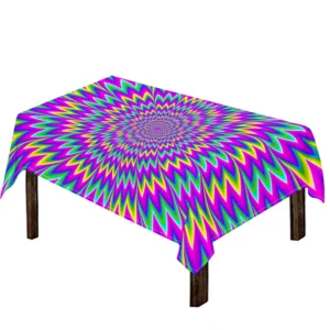 Spiky Spiral Moving Optical Illusion Tablecloth Kitchen Home Decor