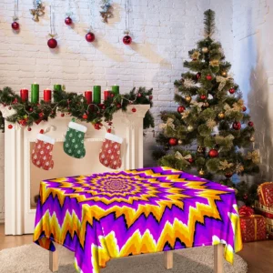 Spiral Expansion Moving Optical Illusion Tablecloth Kitchen Home Decor