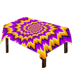 Spiral Expansion Moving Optical Illusion Tablecloth Kitchen Home Decor