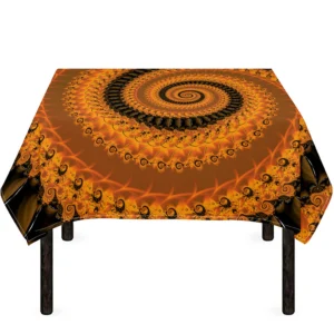 Spiral Fractal Print Tablecloth Kitchen Home Decor