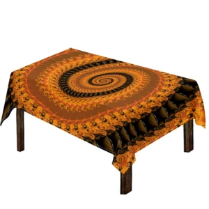 Spiral Fractal Print Tablecloth Kitchen Home Decor