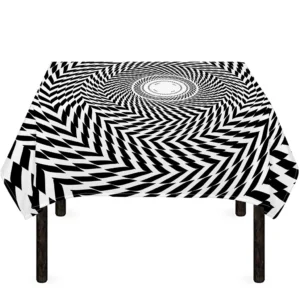 Spiral Illusory Motion Print Tablecloth Kitchen Home Decor