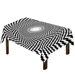 Spiral Illusory Motion Print Tablecloth Kitchen Home Decor