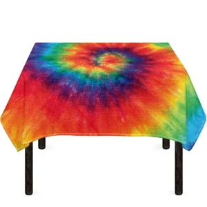 Spiral Tie Dye Print Tablecloth Kitchen Home Decor
