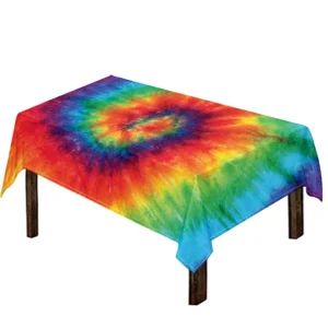 Spiral Tie Dye Print Tablecloth Kitchen Home Decor