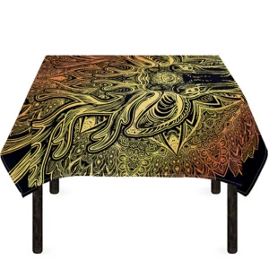 Spiritual Deer Mandala Print Tablecloth Kitchen Home Decor