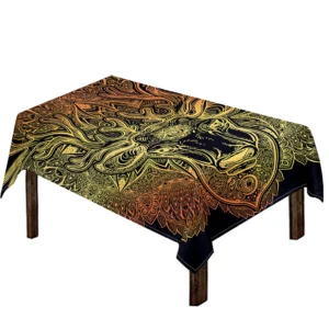 Spiritual Deer Mandala Print Tablecloth Kitchen Home Decor