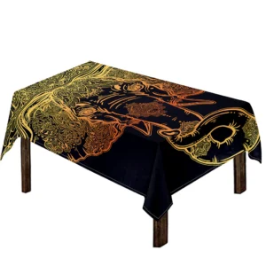 Spiritual Elephant Mandala Print Tablecloth Kitchen Home Decor