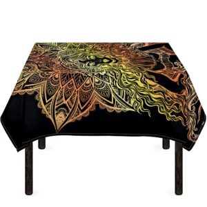 Spiritual Girl Mandala Print Tablecloth Kitchen Home Decor