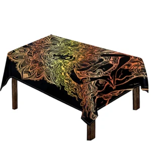 Spiritual Girl Mandala Print Tablecloth Kitchen Home Decor