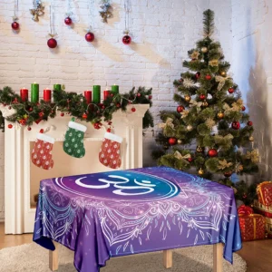 Spiritual Om Mandala Print Tablecloth Kitchen Home Decor