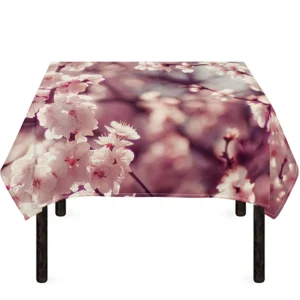 Spring Cherry Blossom Print Tablecloth Kitchen Home Decor