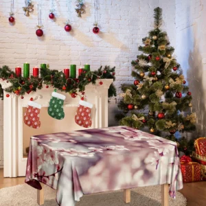 Spring Cherry Blossom Print Tablecloth Kitchen Home Decor