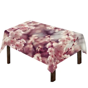Spring Cherry Blossom Print Tablecloth Kitchen Home Decor