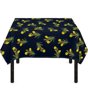 Spring Daffodil Flower Pattern Print Tablecloth Kitchen Home Decor