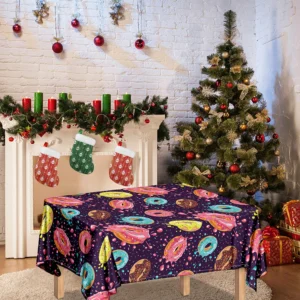Sprinkles Donut Pattern Print Tablecloth Kitchen Home Decor