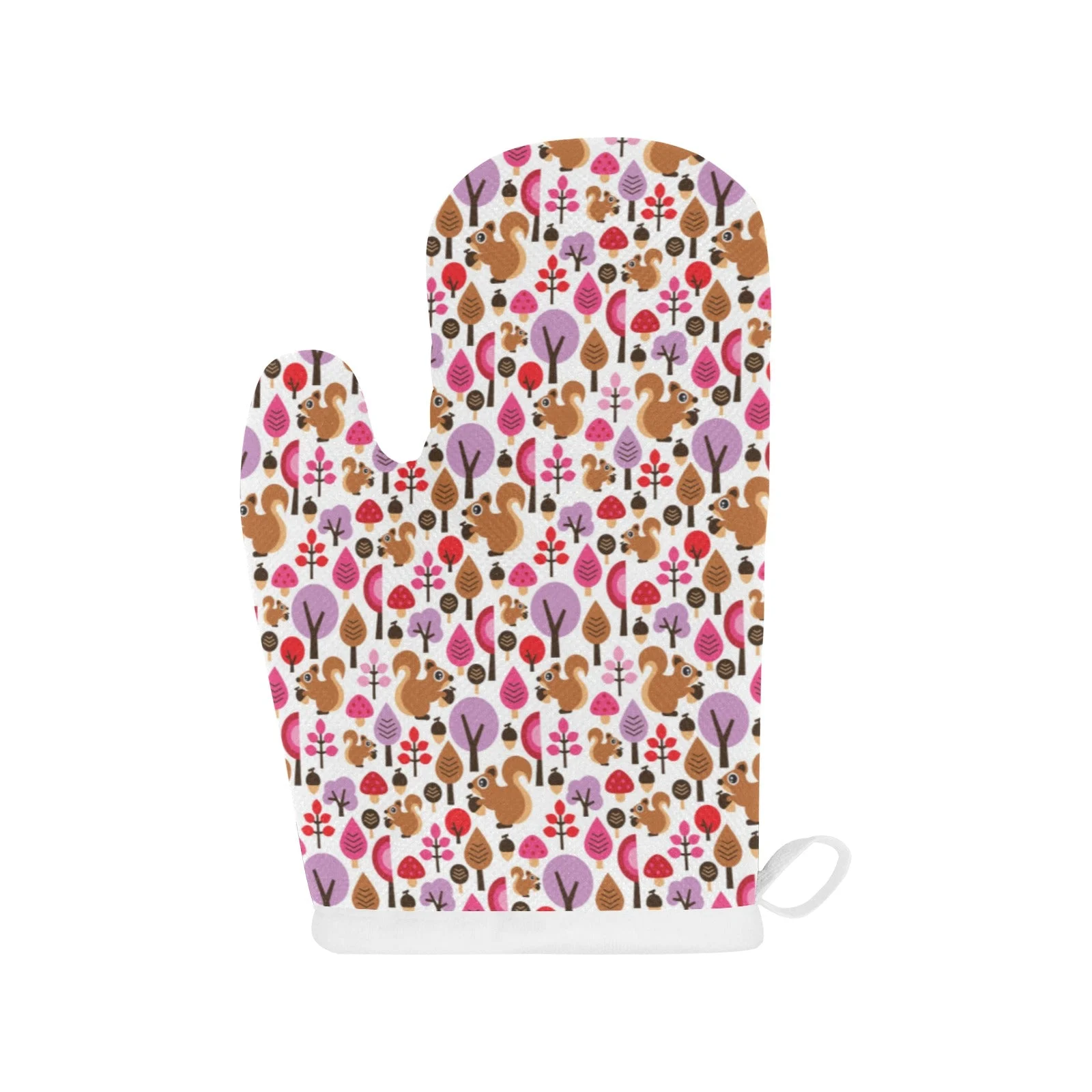 Squirrel Pattern Print Design 02 Heat Resistant Oven Mitts & Pot Holders Set Squirrel Pattern Print Design 02 Heat Resistant Oven Mitts & Pot Holders Set