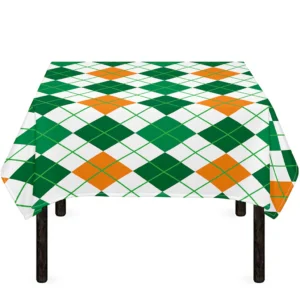 St Patrick's Day Argyle Pattern Print Tablecloth Kitchen Home Decor