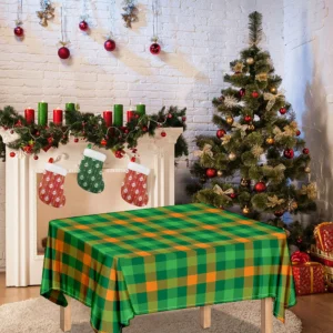 St. Patrick's Day Buffalo Check Print Tablecloth Kitchen Home Decor