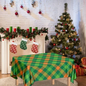 St. Patrick's Day Buffalo Pattern Print Tablecloth Kitchen Home Decor